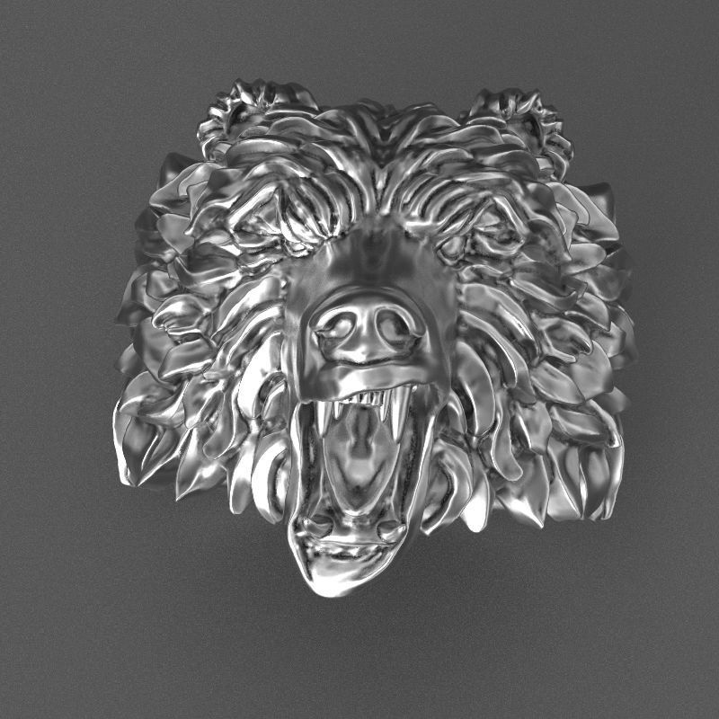 bear ring 3D print model_1