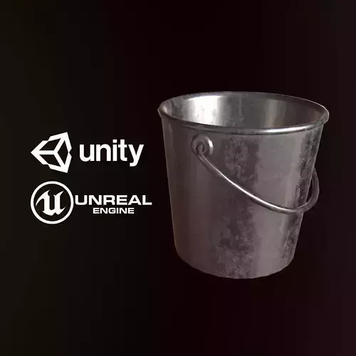Metal Bucket - PBR Game Ready Low-poly 3D model
