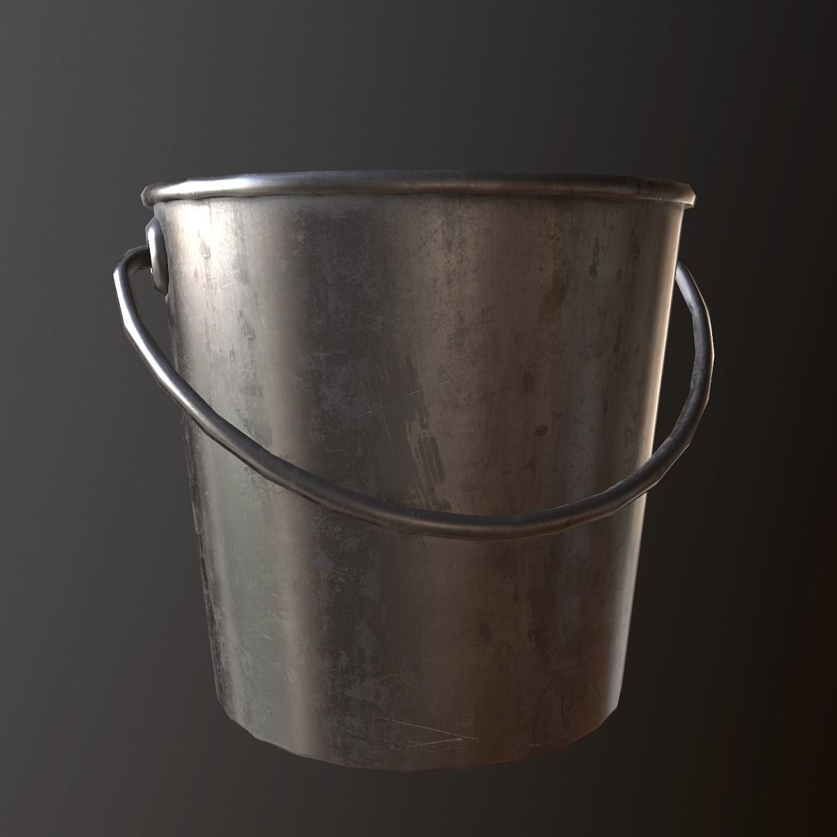 Metal Bucket - PBR Game Ready Low-poly 3D model_1