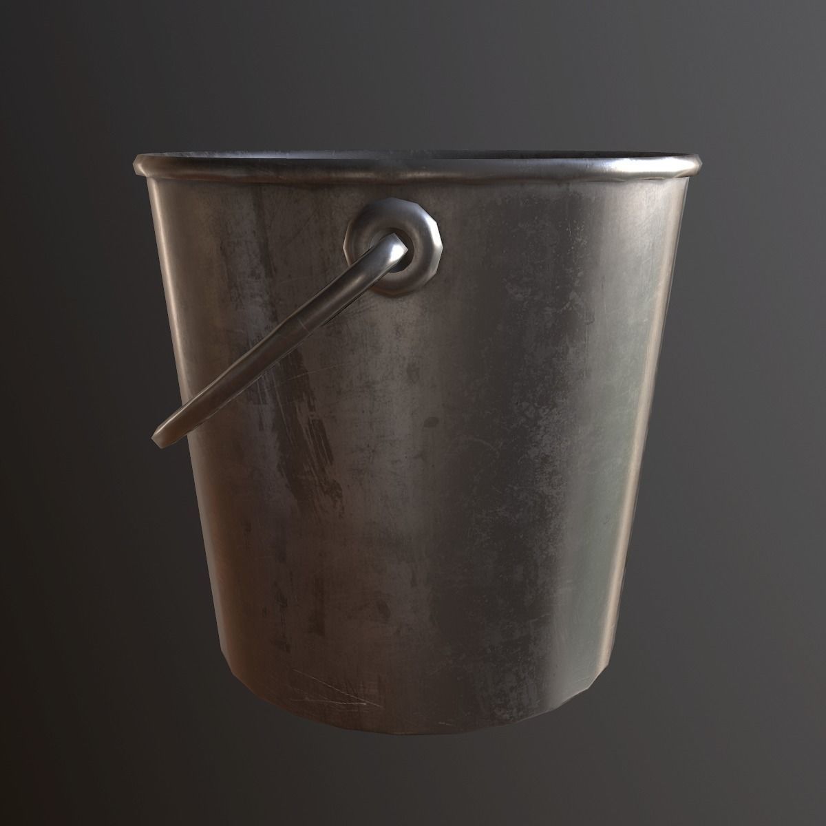 Metal Bucket - PBR Game Ready Low-poly 3D model_4