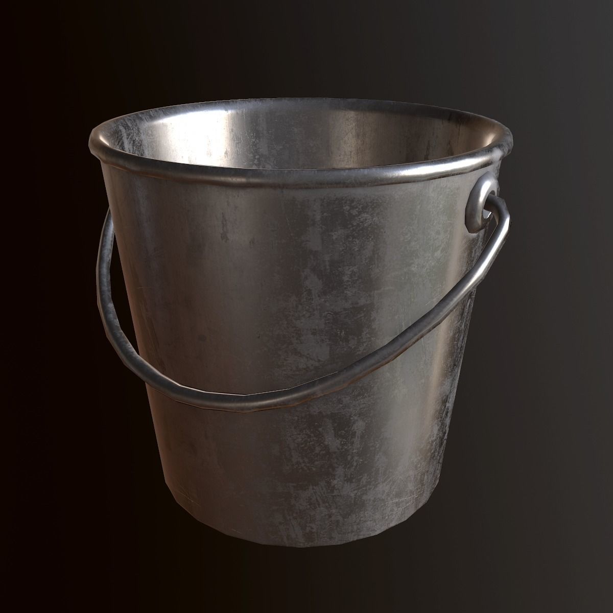 Metal Bucket - PBR Game Ready Low-poly 3D model_6