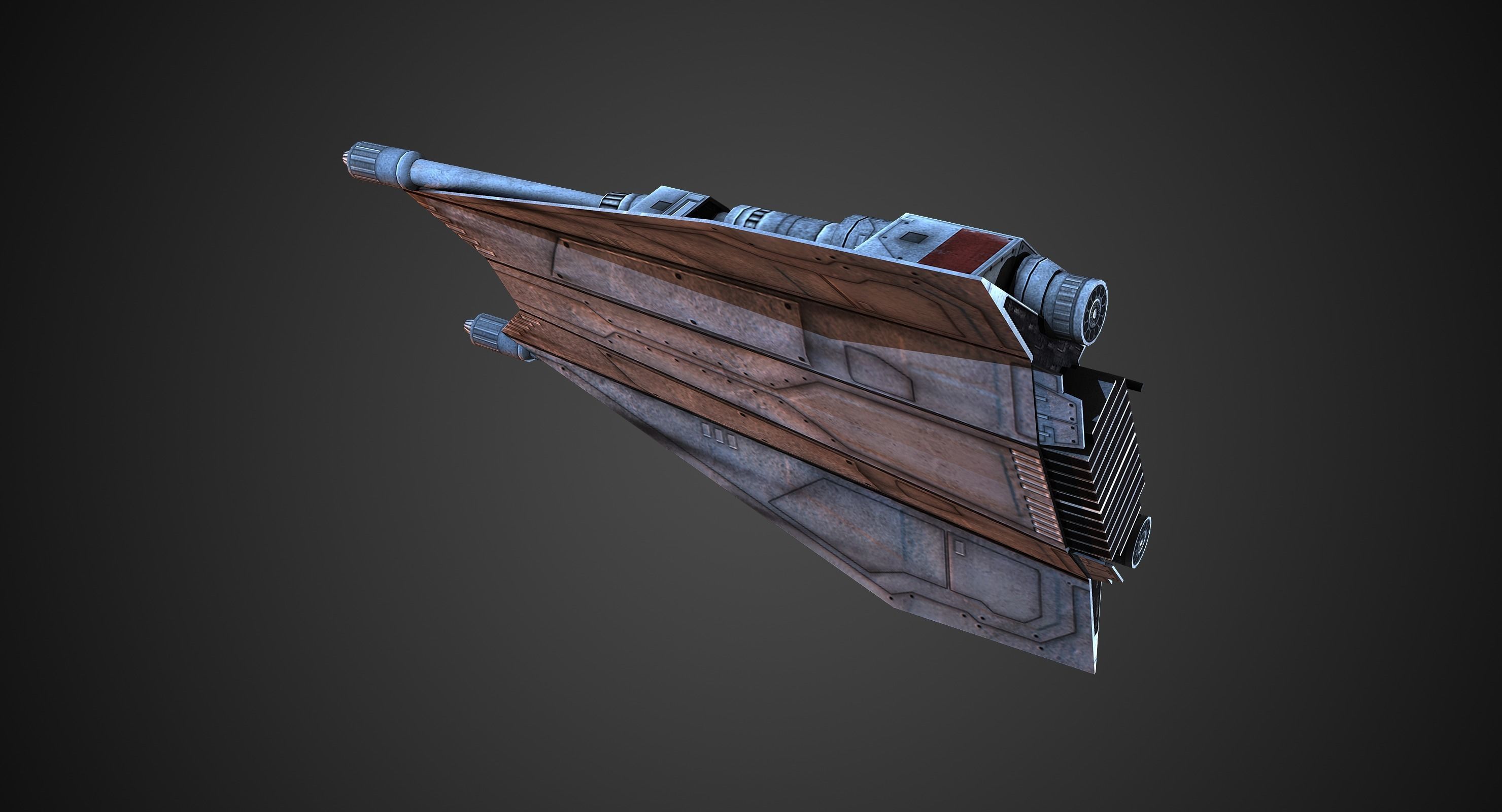 Rebel Snow Speeder Low-poly 3D model_5