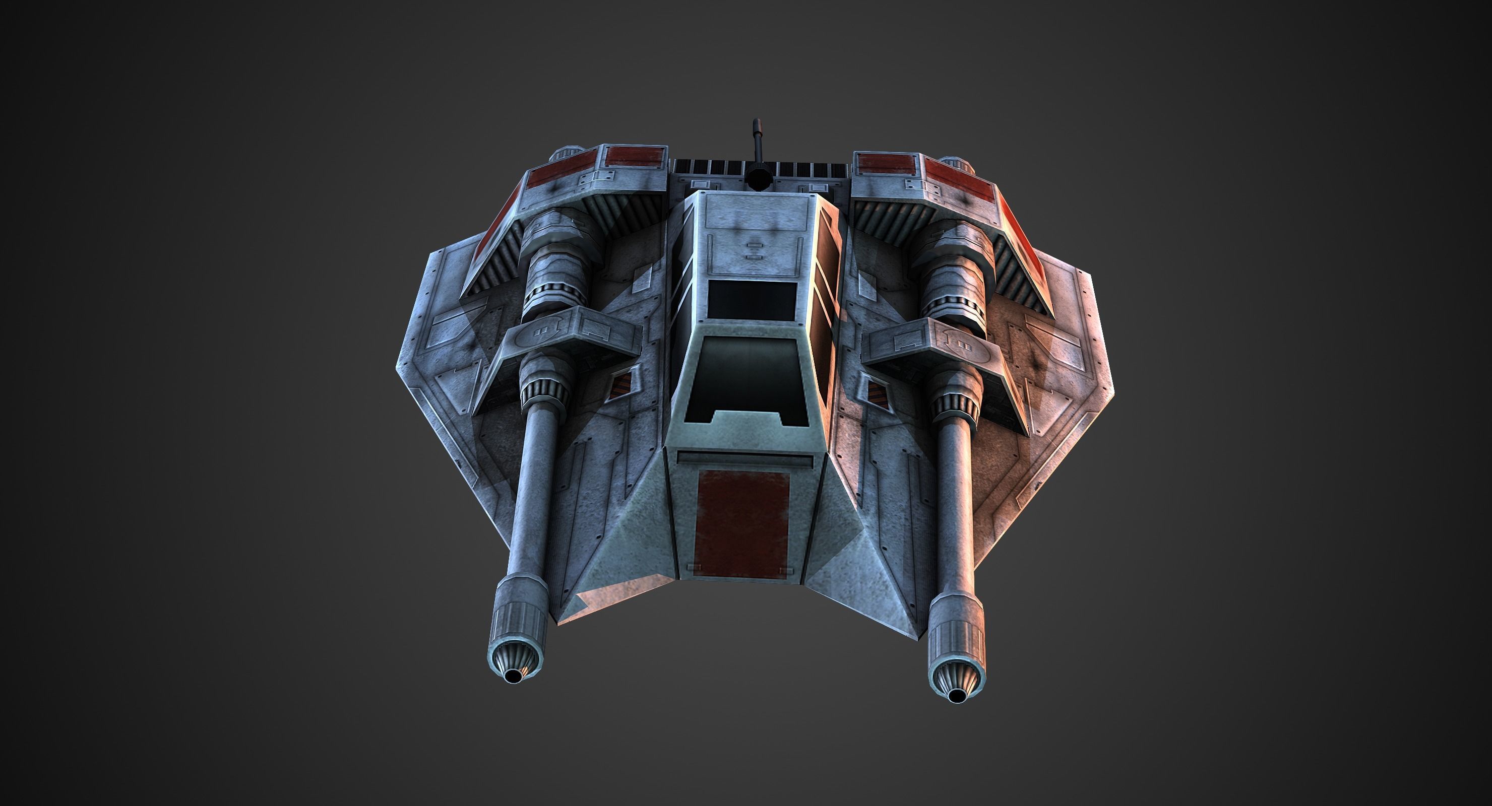 Rebel Snow Speeder Low-poly 3D model_1
