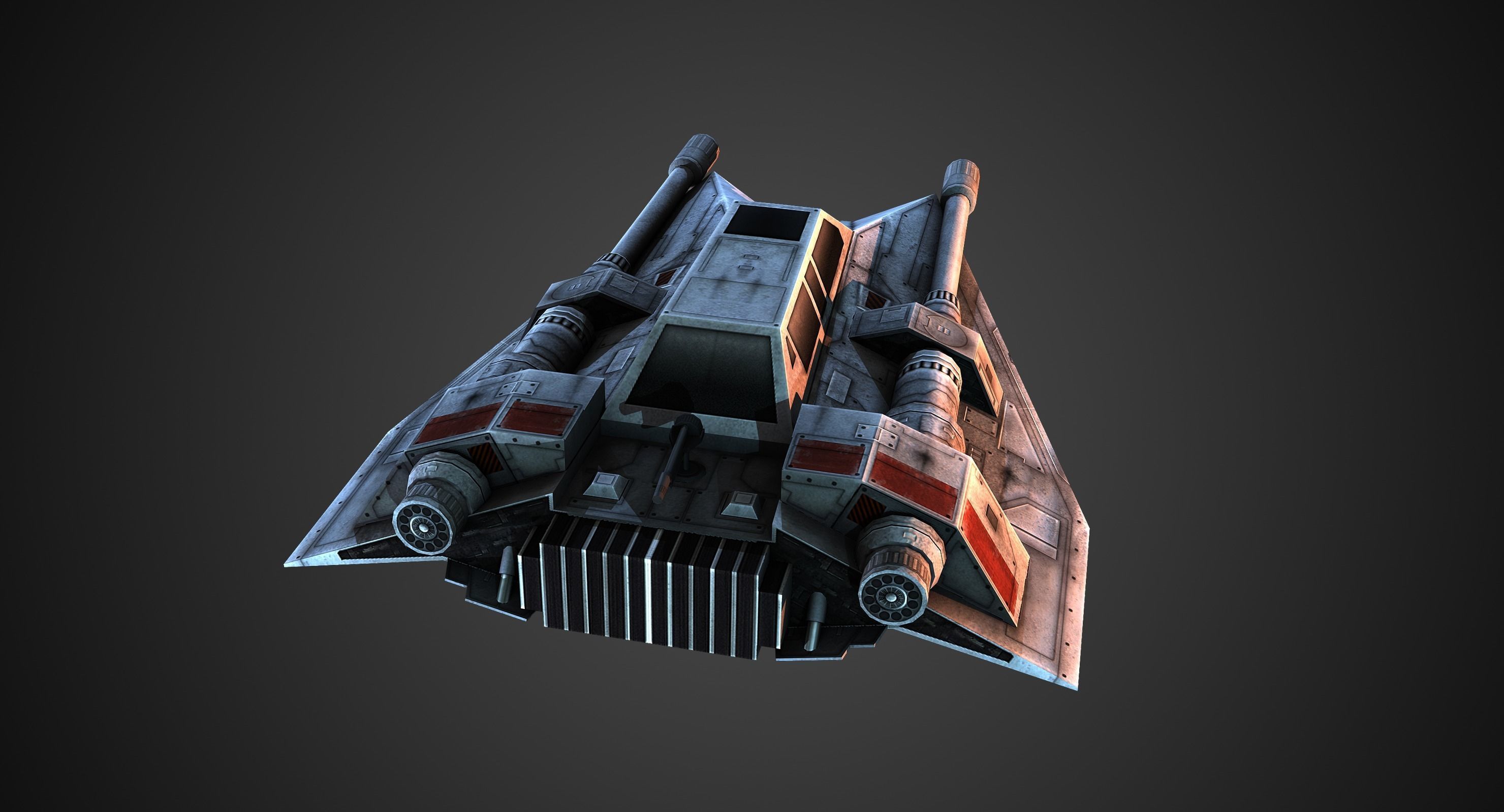 Rebel Snow Speeder Low-poly 3D model_4