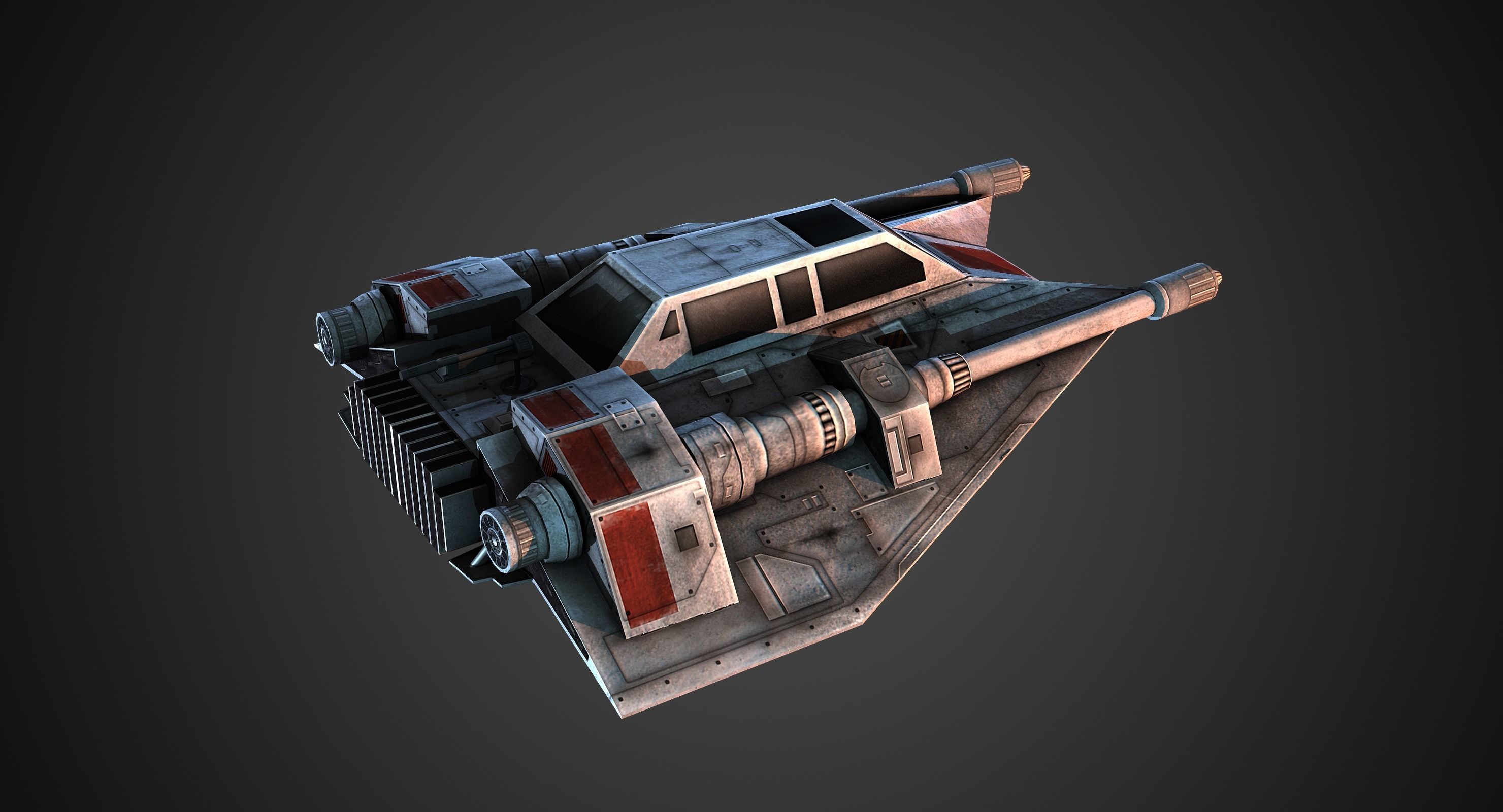 Rebel Snow Speeder Low-poly 3D model_2
