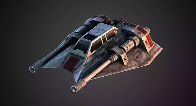 Rebel Snow Speeder Low-poly 3D model