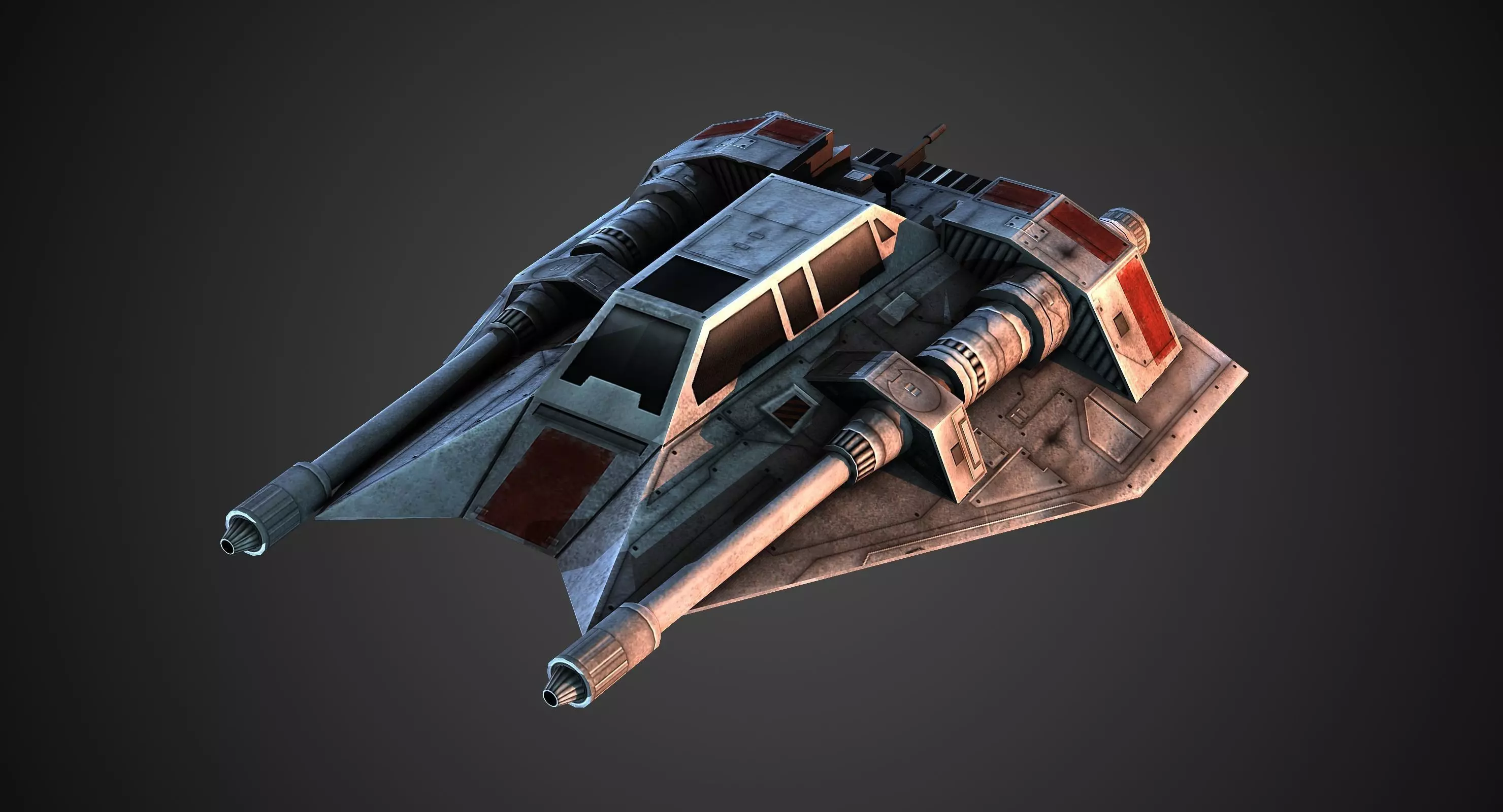 Rebel Snow Speeder Low-poly 3D model_0