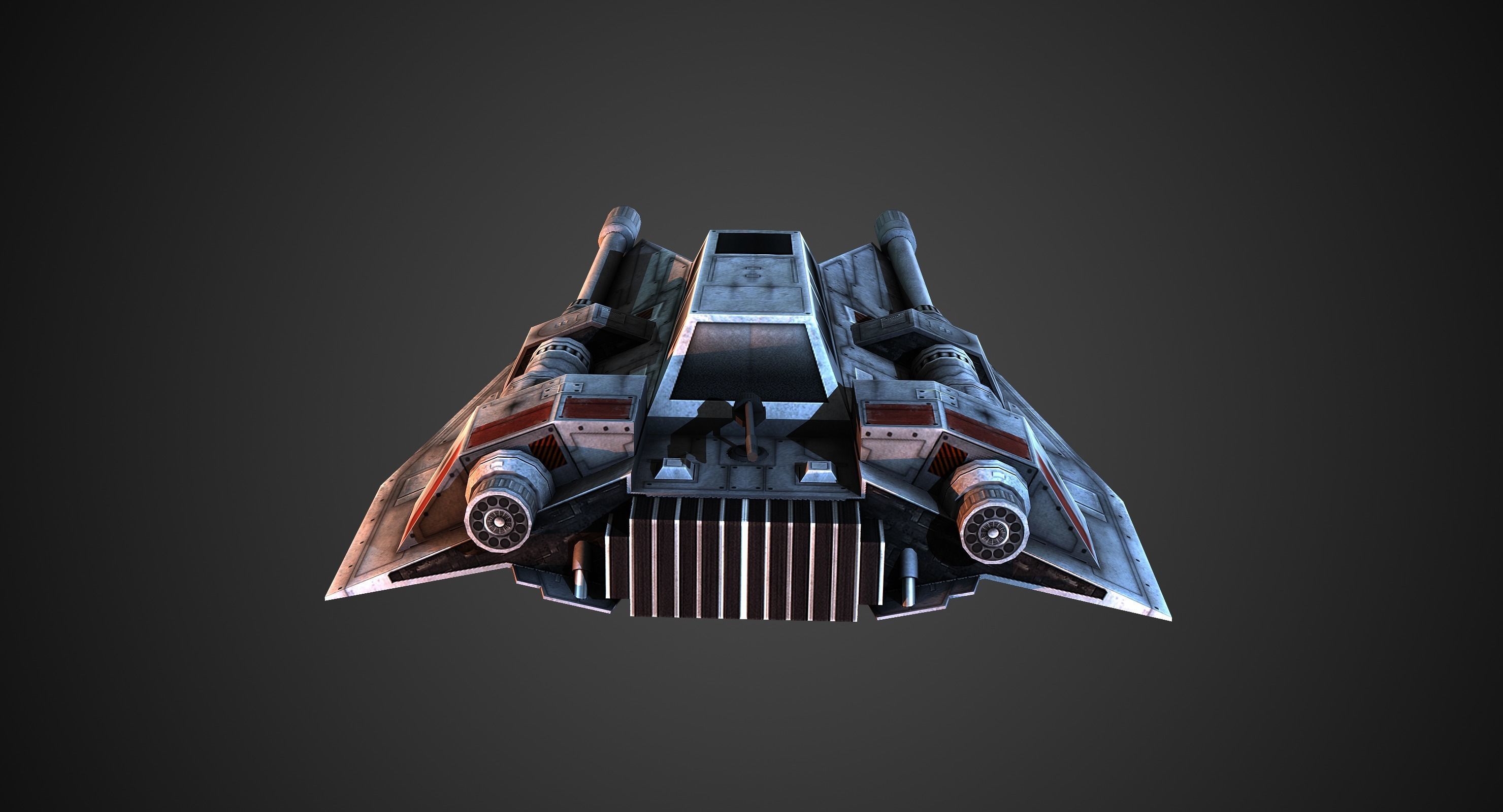 Rebel Snow Speeder Low-poly 3D model_3