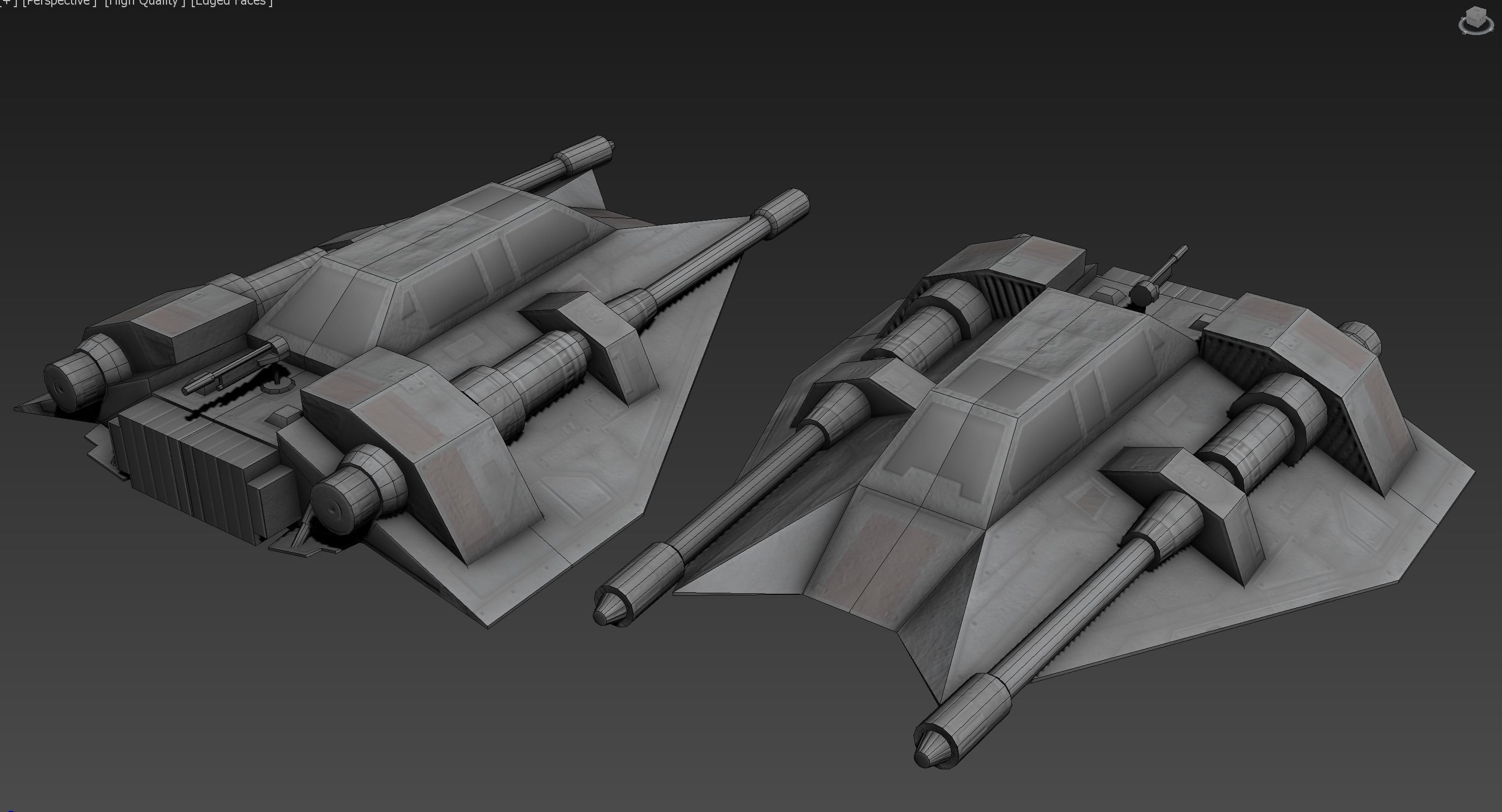 Rebel Snow Speeder Low-poly 3D model_6