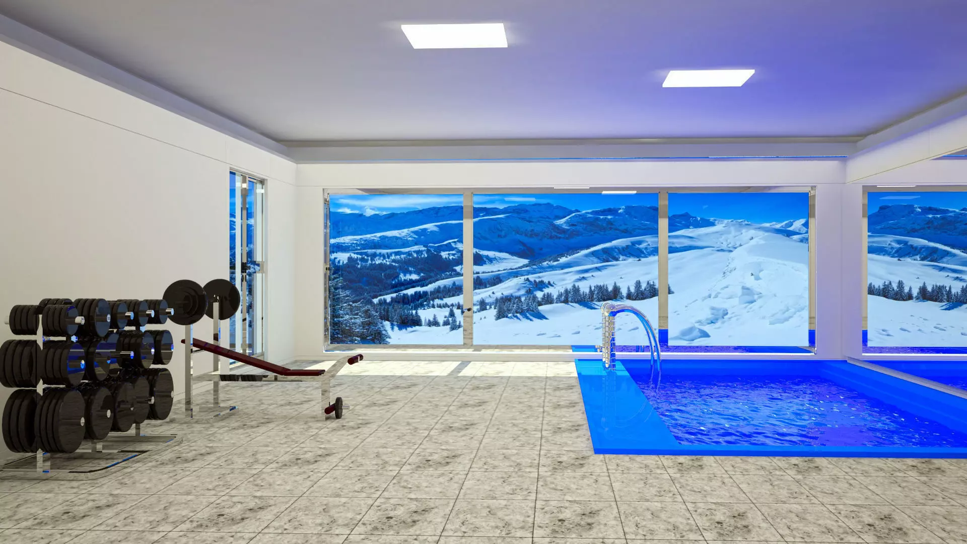 interior room gym Free 3D model