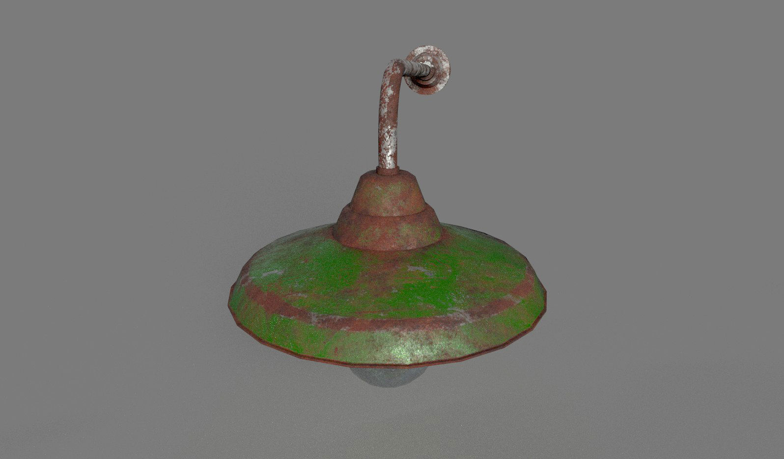 Old Rusted Outdoor Wall Lamp  Low-poly 3D model_6