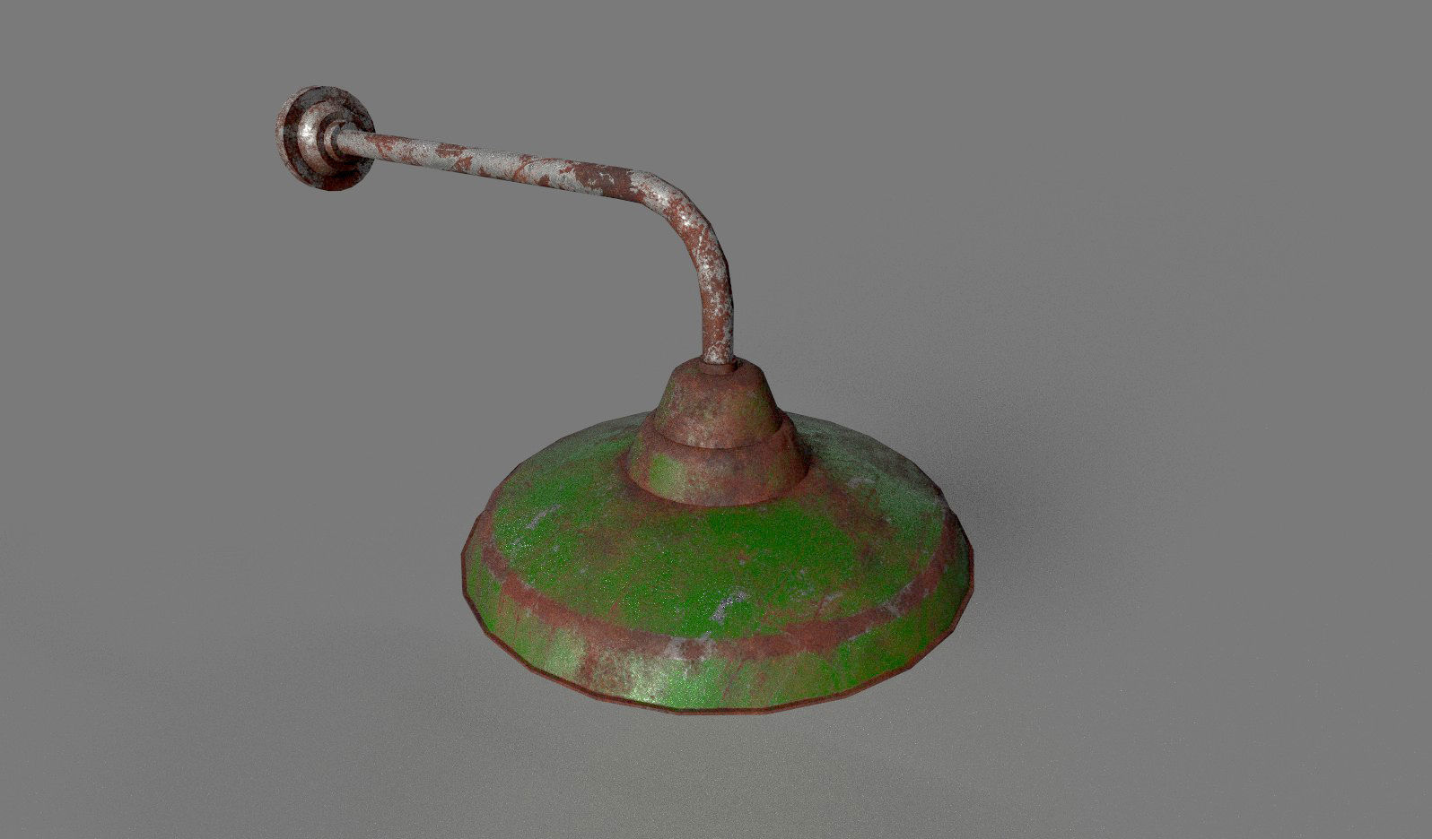 Old Rusted Outdoor Wall Lamp  Low-poly 3D model_1
