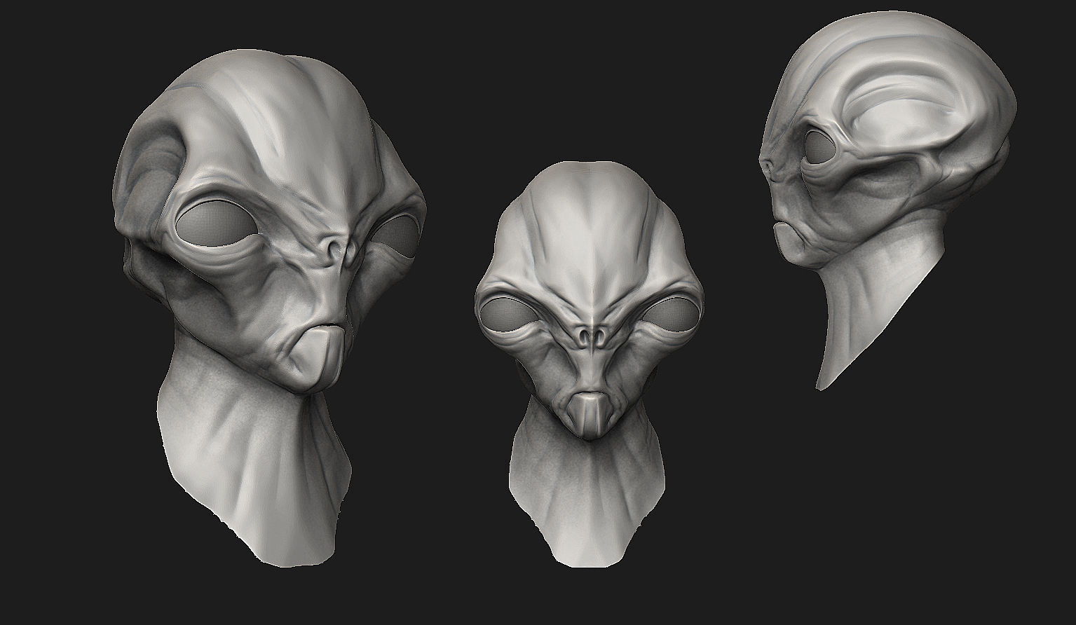 12 Aliens Heads 3D model_12