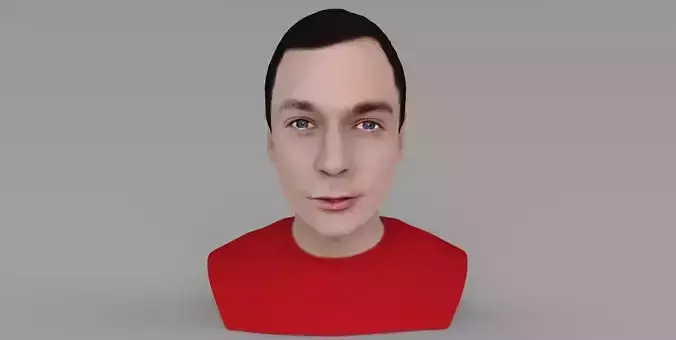 Sheldon Big Bang Theory bust ready for full color 3D printing