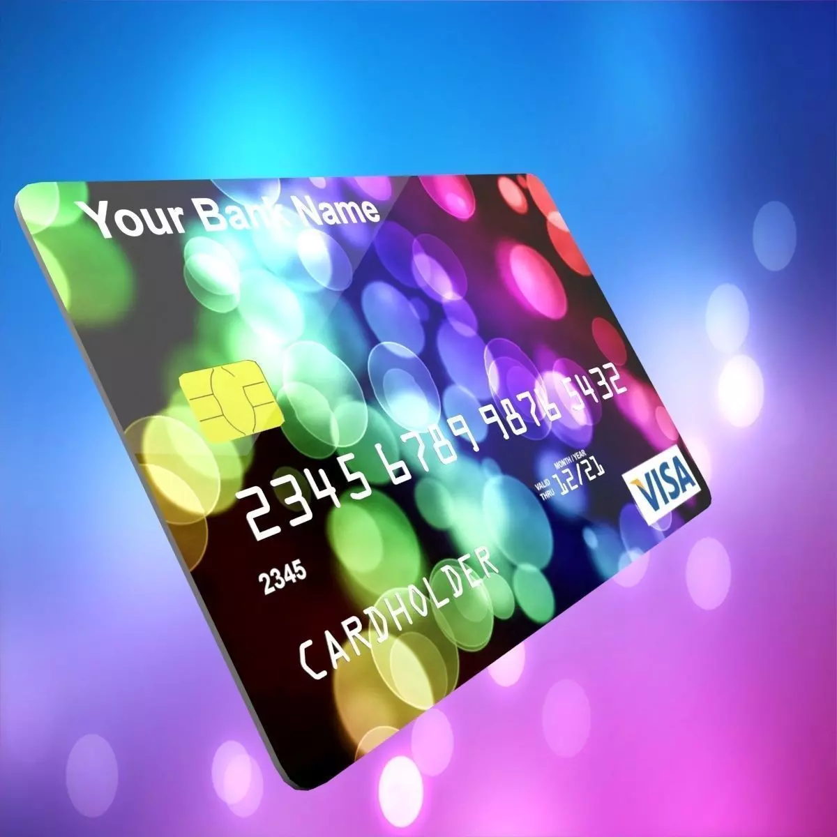Visa Credit Card Free low-poly 3D model