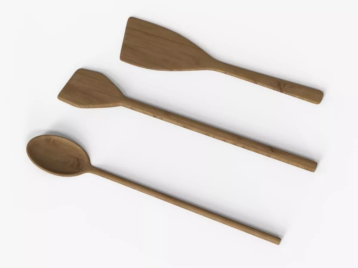 wooden spoon Collection 3D model