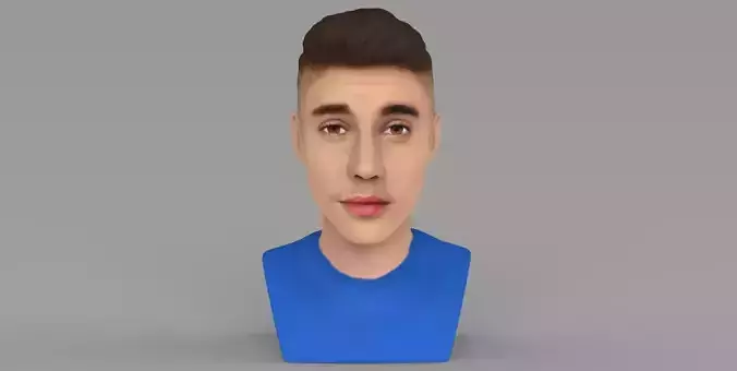 Justin Bieber bust ready for full color 3D printing 3D print model