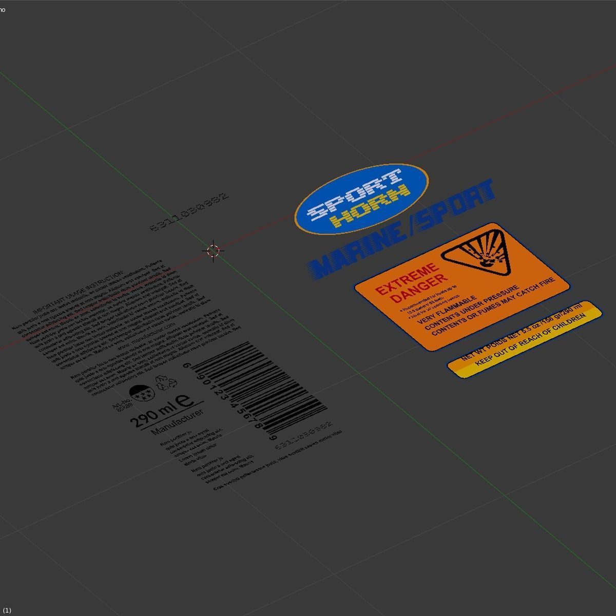 Air Horn 3D model_15