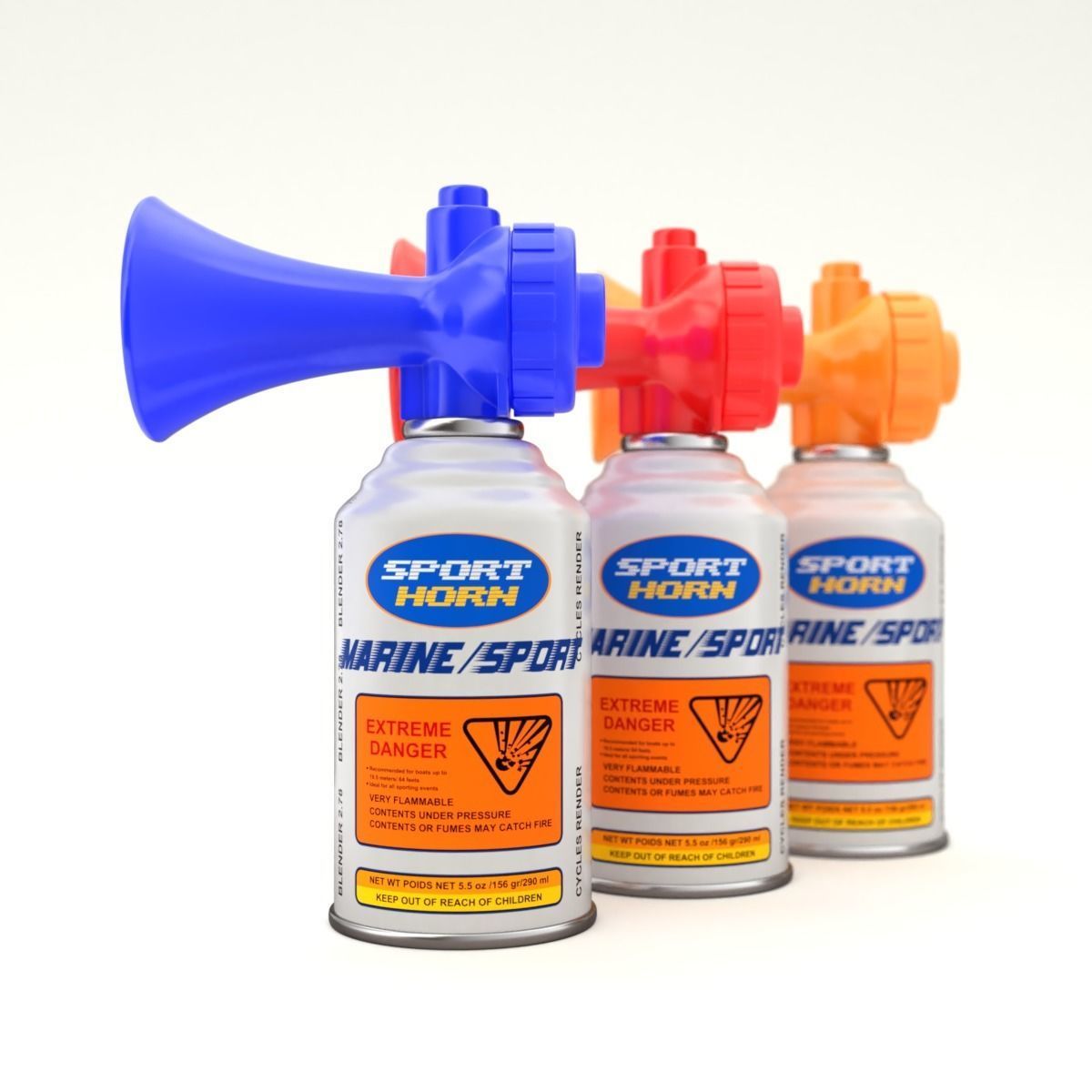 Air Horn 3D model_14