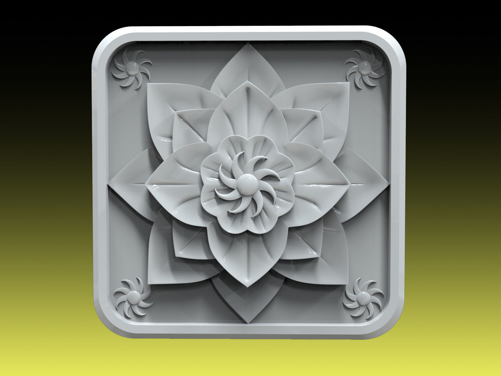 Rosette 034 3D print model_2