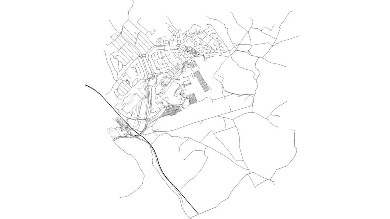 London Luton LTN Airport Roads Buildings and Public Transport 3D model_10