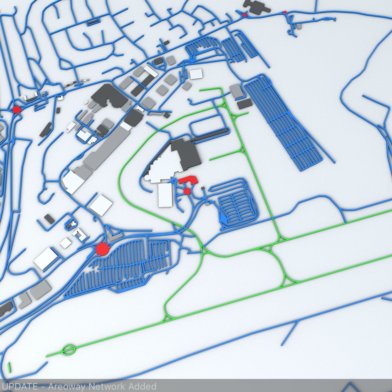 London Luton LTN Airport Roads Buildings and Public Transport 3D model_2