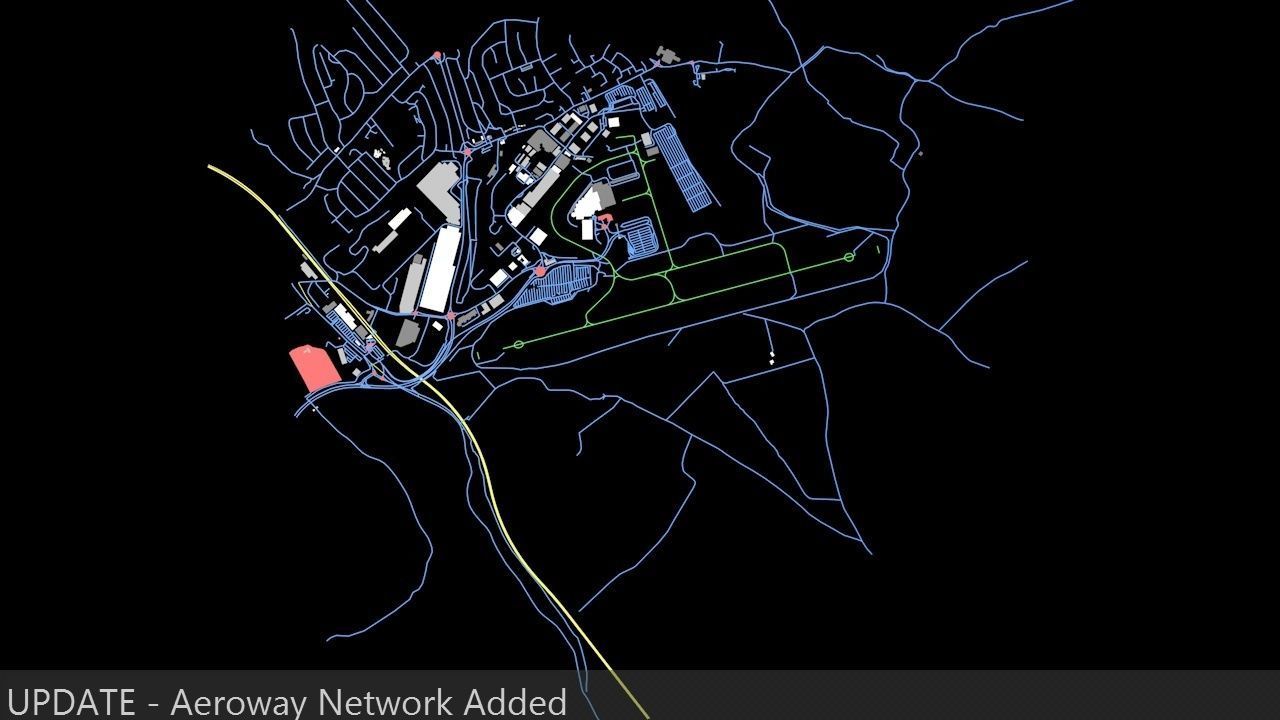London Luton LTN Airport Roads Buildings and Public Transport 3D model_1
