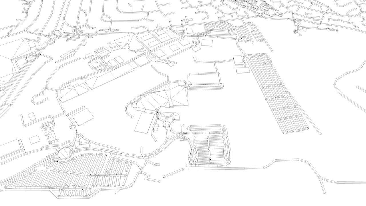 London Luton LTN Airport Roads Buildings and Public Transport 3D model_12