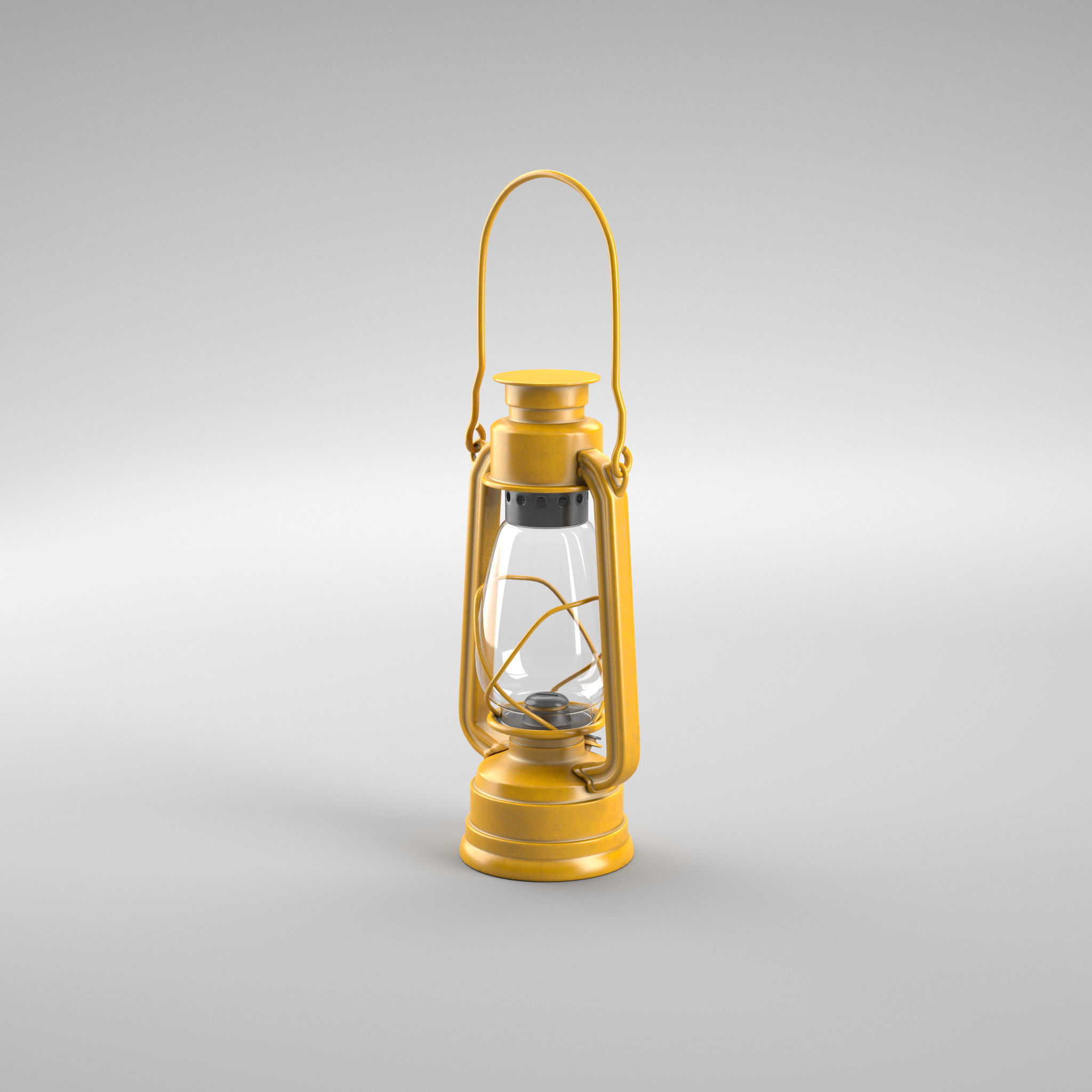 Oillamp with dirty and clean textures Low-poly 3D model_3