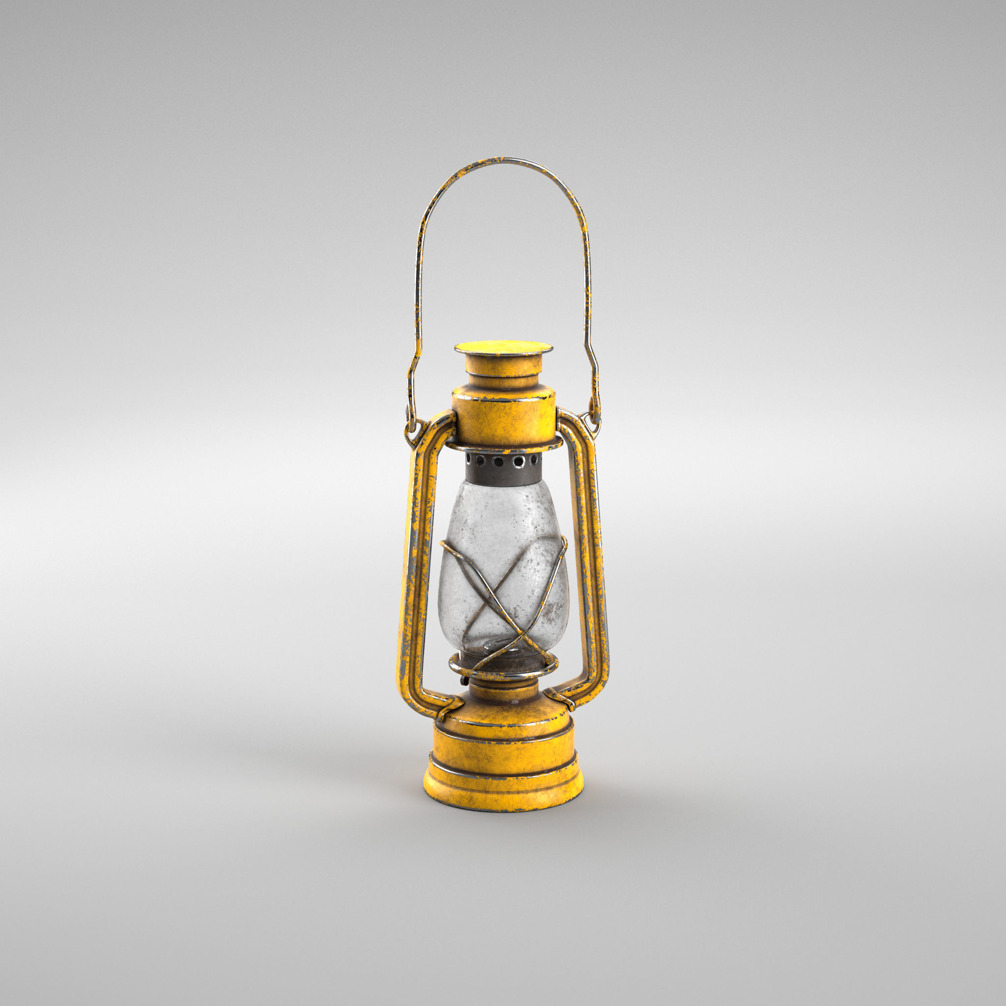 Oillamp with dirty and clean textures Low-poly 3D model_8