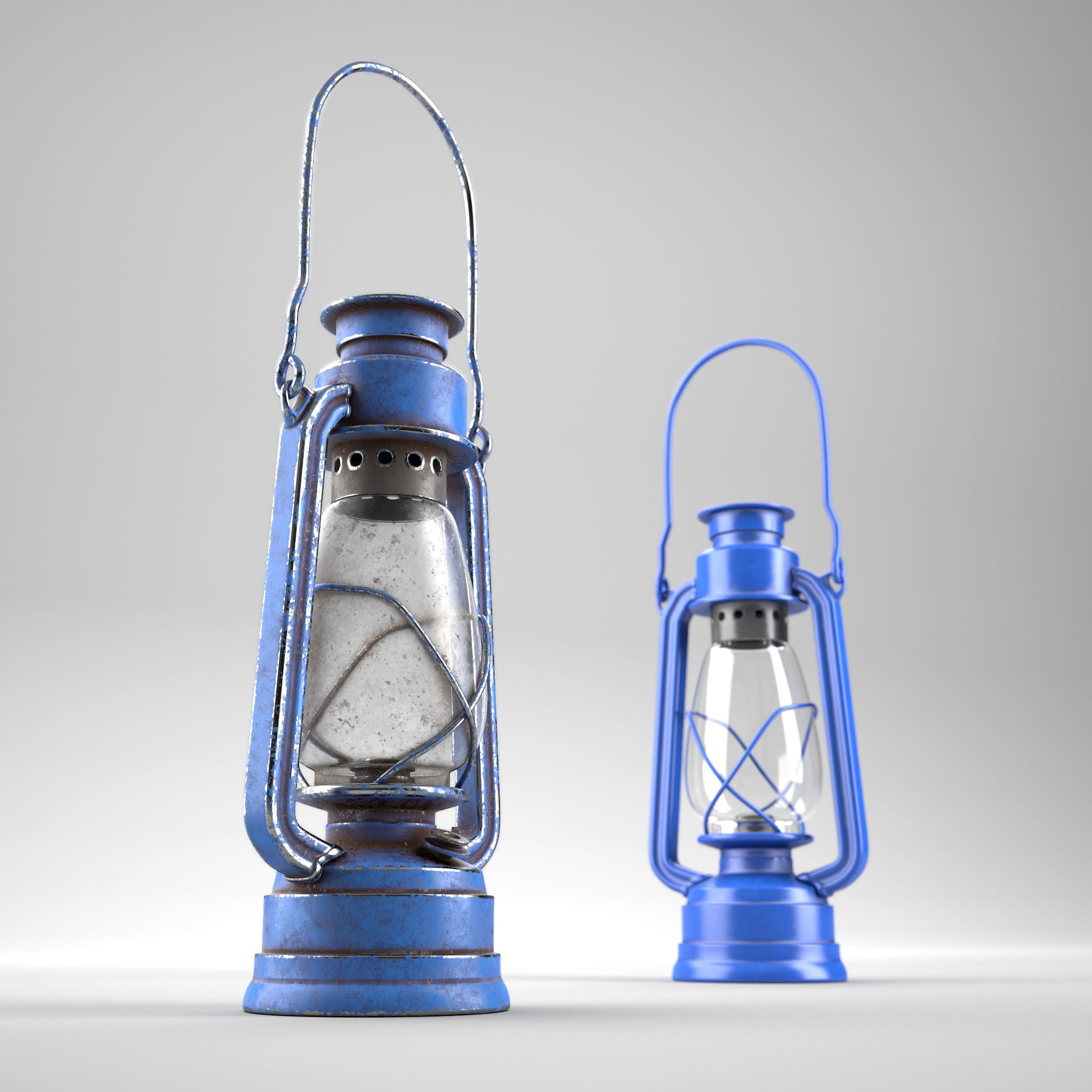 Oillamp with dirty and clean textures Low-poly 3D model_2