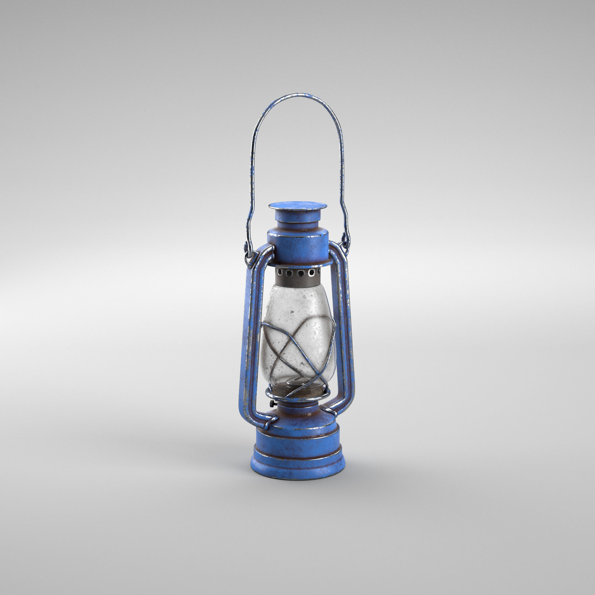 Oillamp with dirty and clean textures Low-poly 3D model_6