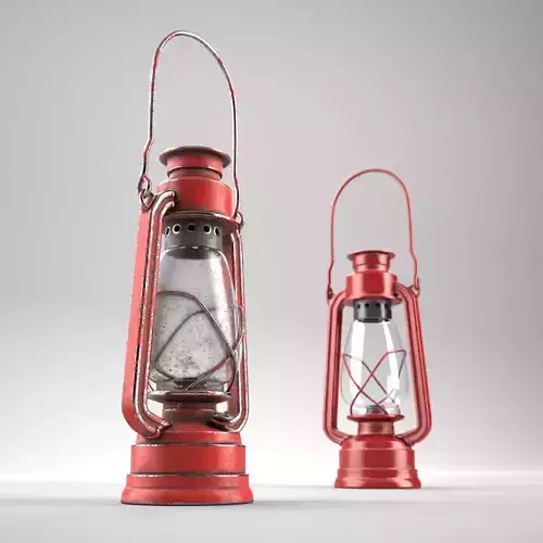 Oillamp with dirty and clean textures