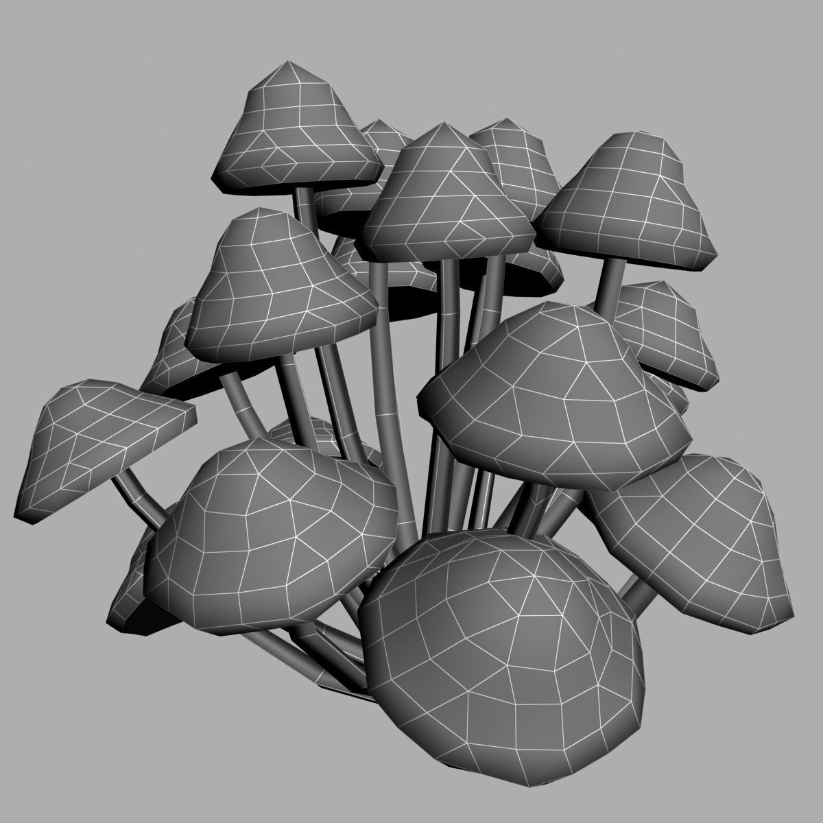 Mushrooms Low-poly 3D model_10