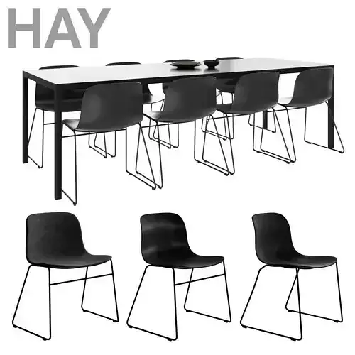 Hay set chair with metal frame
