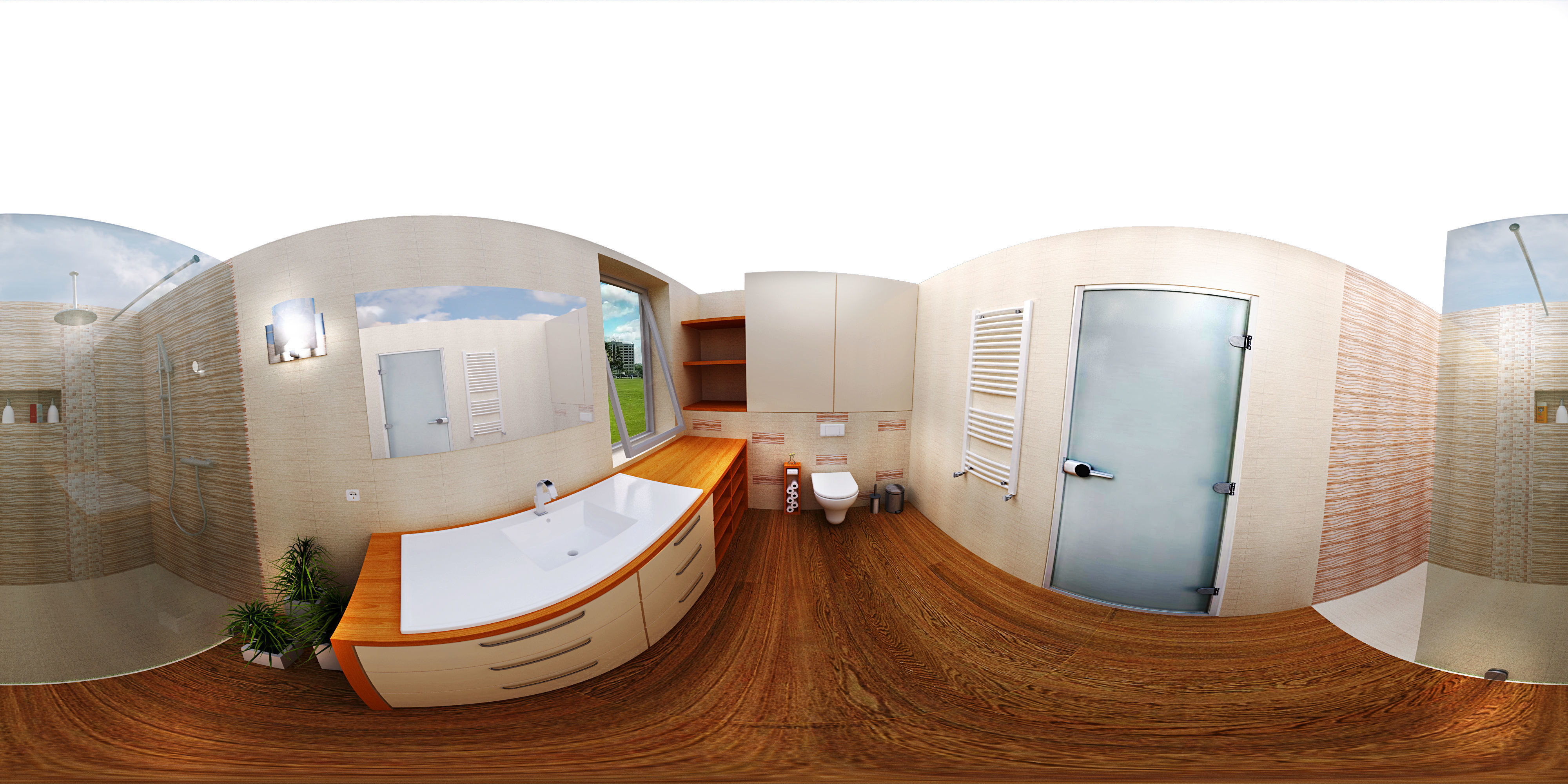 modern bathroom  Low-poly 3D model_2