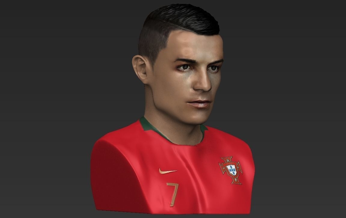 Cristiano Ronaldo bust ready for full color 3D printing 3D print model_23