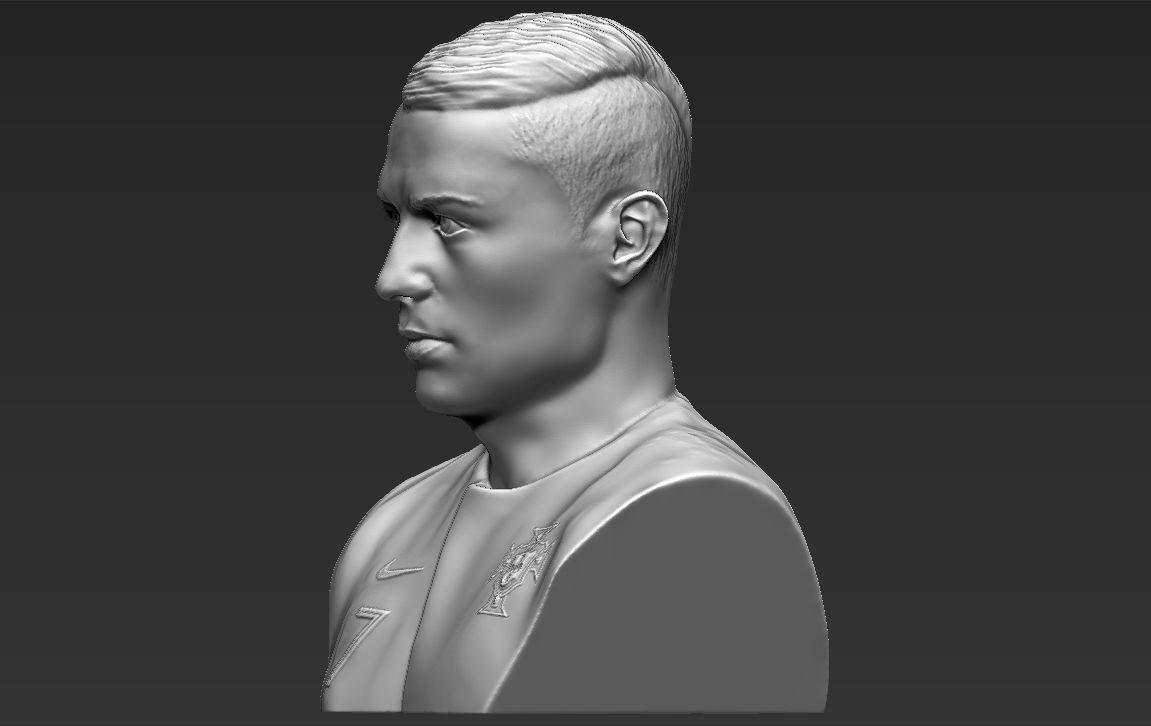 Cristiano Ronaldo bust ready for full color 3D printing 3D print model_39