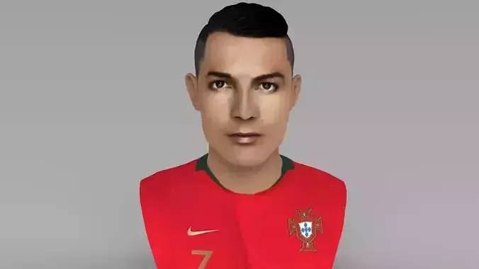 Cristiano Ronaldo bust ready for full color 3D printing 3D print model