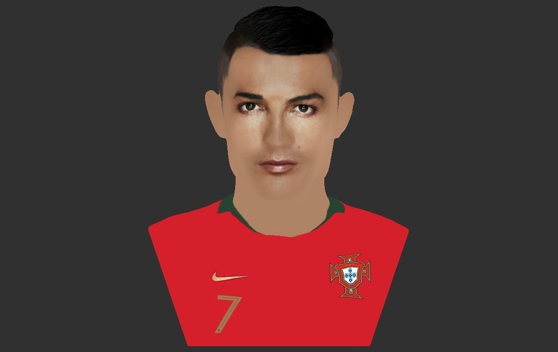 Cristiano Ronaldo bust ready for full color 3D printing 3D print model_24