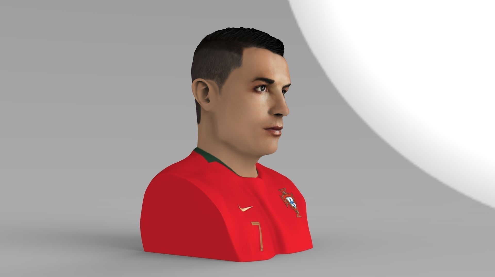 Cristiano Ronaldo bust ready for full color 3D printing 3D print model_13