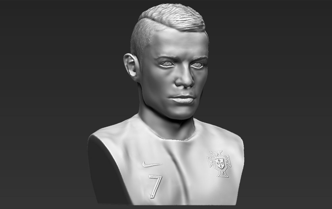 Cristiano Ronaldo bust ready for full color 3D printing 3D print model_27