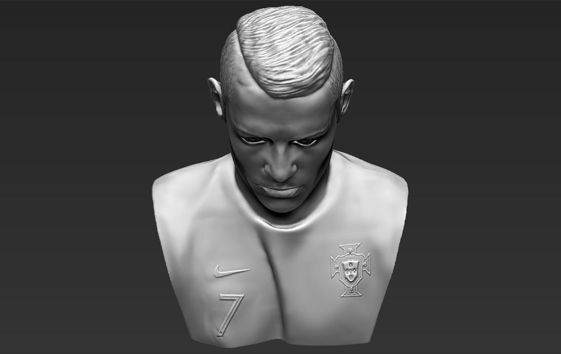 Cristiano Ronaldo bust ready for full color 3D printing 3D print model_47