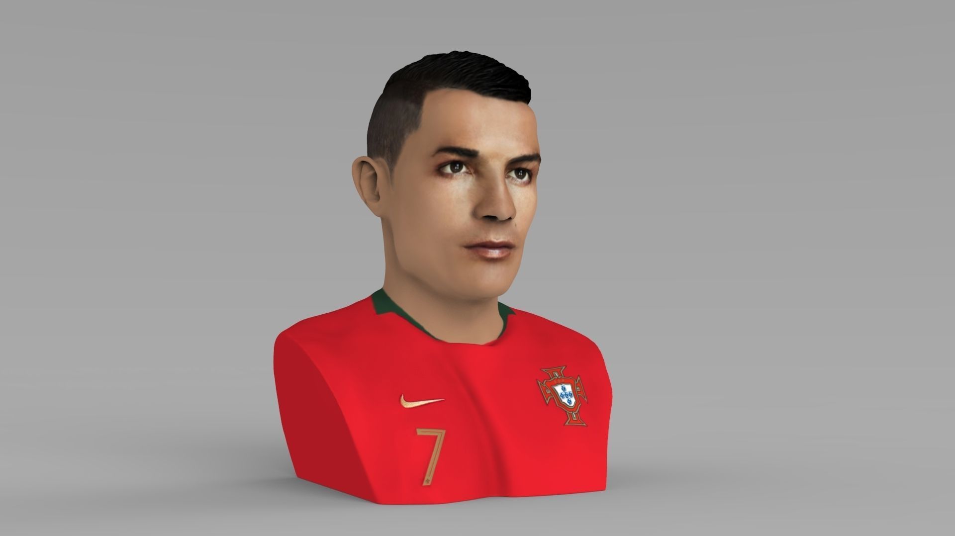 Cristiano Ronaldo bust ready for full color 3D printing 3D print model_11