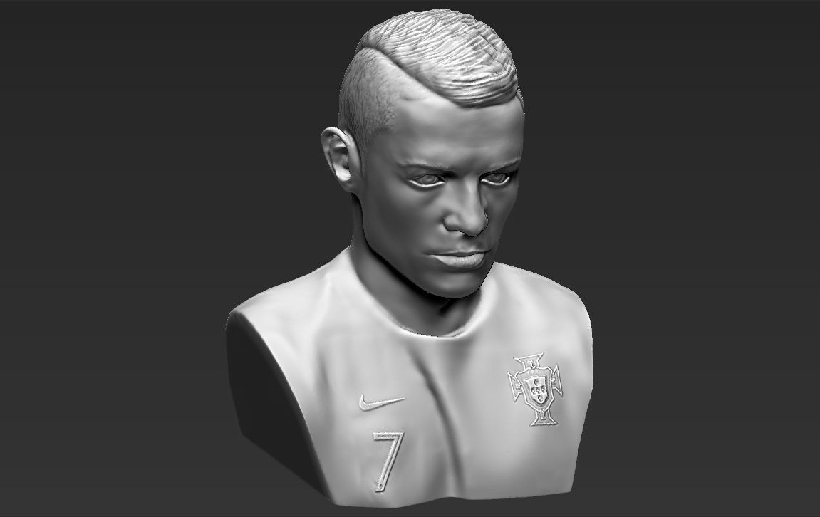 Cristiano Ronaldo bust ready for full color 3D printing 3D print model_43