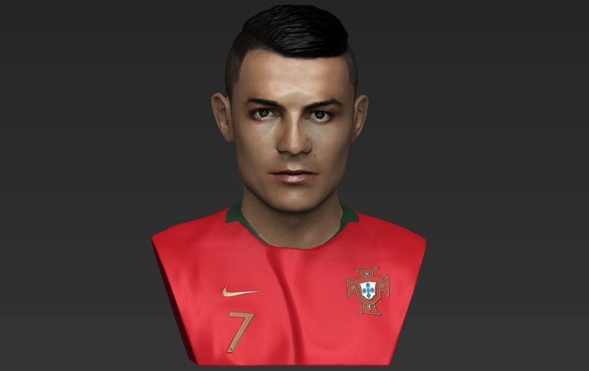 Cristiano Ronaldo bust ready for full color 3D printing 3D print model_21