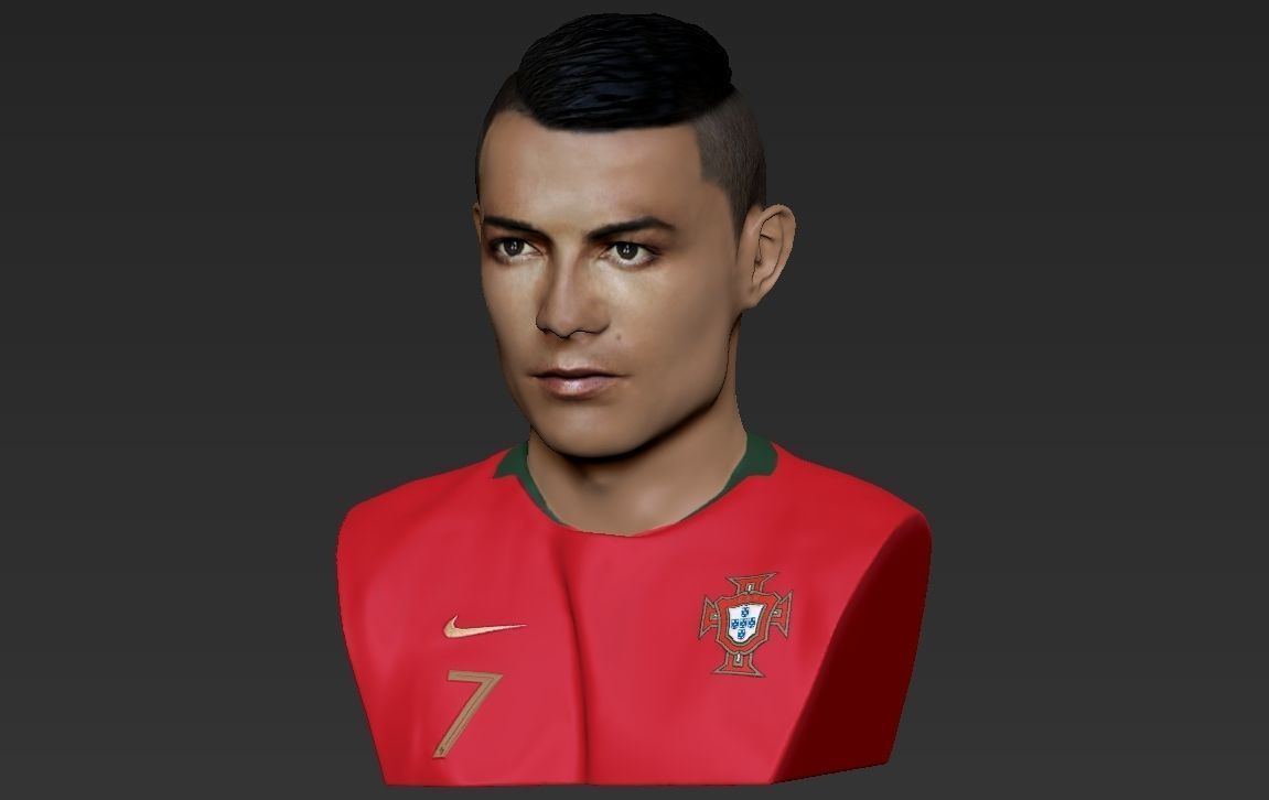 Cristiano Ronaldo bust ready for full color 3D printing 3D print model_22