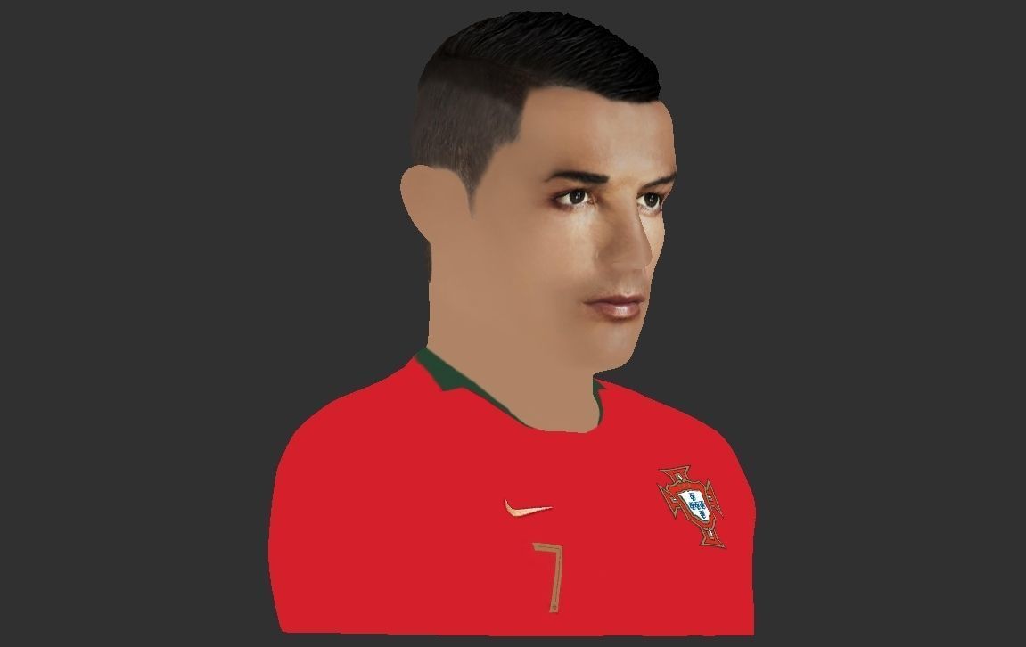 Cristiano Ronaldo bust ready for full color 3D printing 3D print model_26
