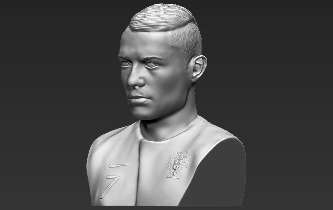 Cristiano Ronaldo bust ready for full color 3D printing 3D print model_40