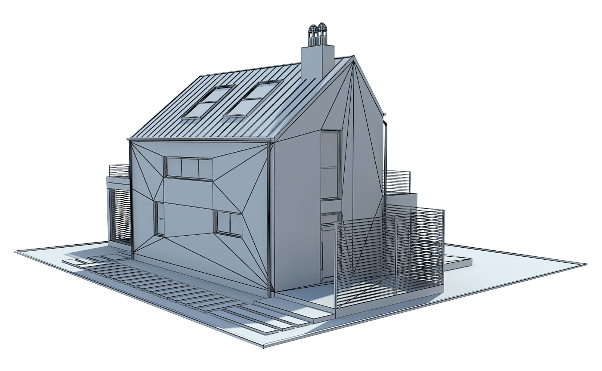Contemporary House 2 Low-poly 3D model_8